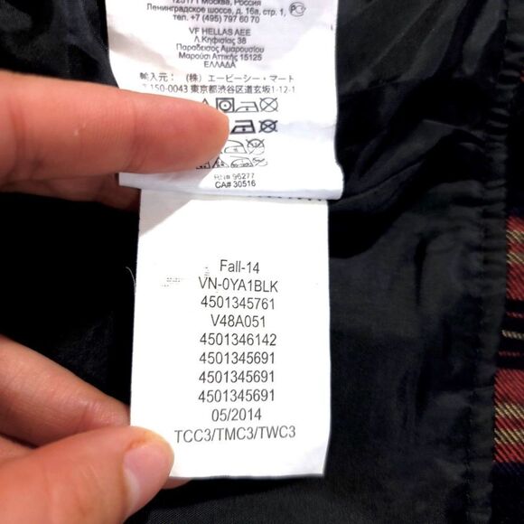 VANS Velouria Zip Up Bomber Jacket in Red Black Plaid 90s Grunge Punk Medium y2k - Picture 11 of 12